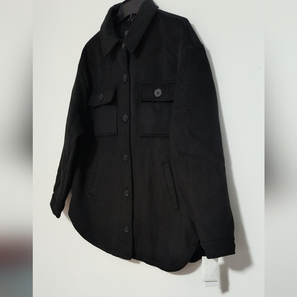 New Black Wool Coat / Size XL - Picture 3 of 10